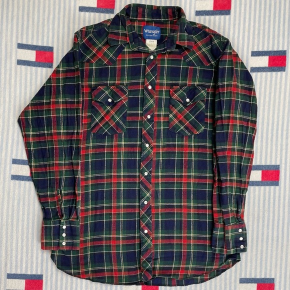 Wrangler Other - Vintage Wrangler Western Plaid Pearl Snap button down shirt